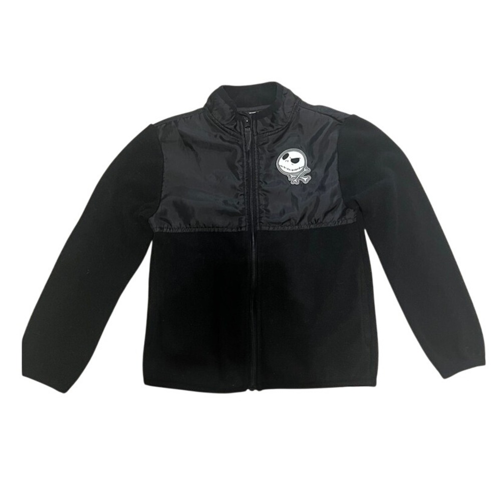 Disney Nightmare Before Christmas Jack Skellington Fleece Jacket Black Kids 5/6